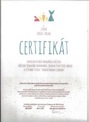 Certifikát ZDRAVÁ ŠKOLNÍ JÍDELNA